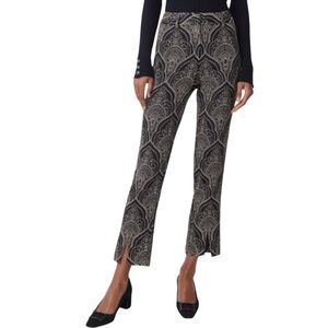 J McLaughlin Grier Pant Black and Gold Jacquard Split Ankle Pants Size 4